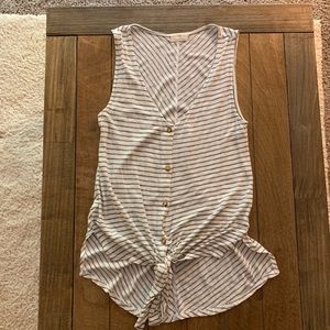 Anthropologie stripped front knotted top